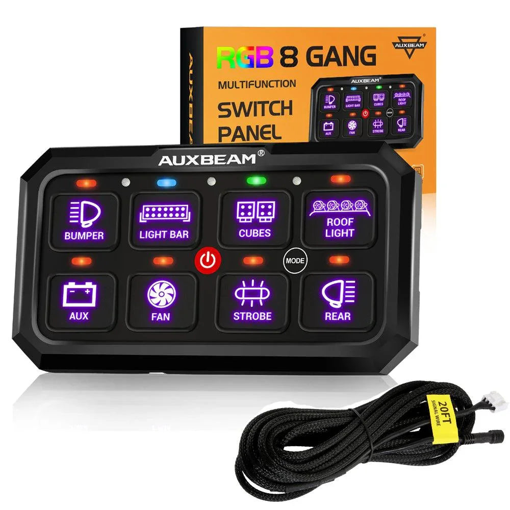 RGB Series 8 Gang (RB80 XL) Switch Panel without APP, Toggle/ Momentary/ Pulsed Mode Supported (Two-Sided Outlet)