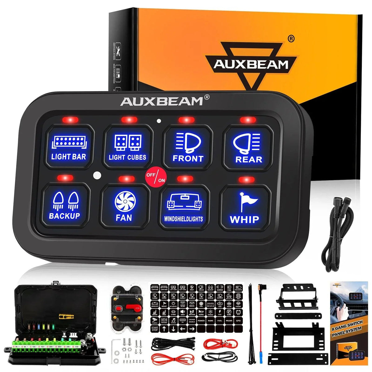 Single Series 6/8 Gang LED Switch Panel,Off Road Light Controller