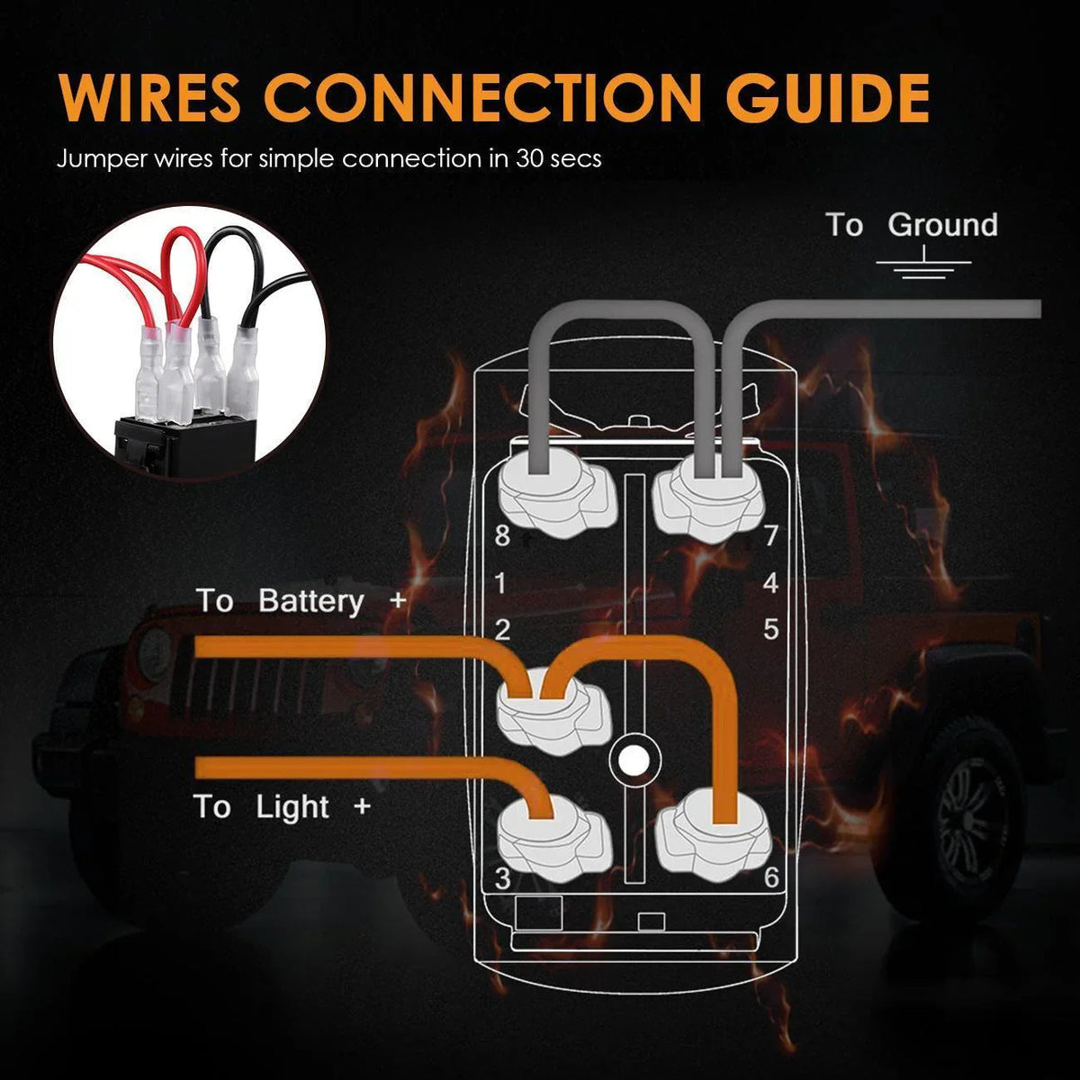 5 Pin Laser On/Off switches 20A/12V 10A/24V Switch with Jumper Wires Set for Cars,Trucks,RVs