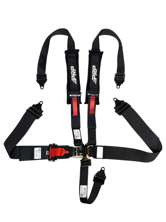 PRP 5.2 Harness Latch and Link with 2in Shoulders-3in Lap Belts and Removable Pads SFI 16.1- Black