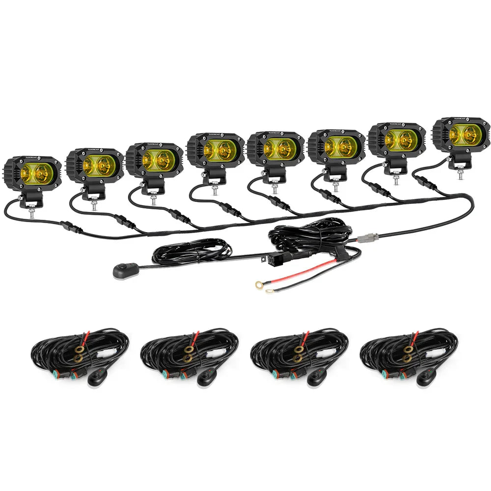 R4 Series | 4 Inch 60W LED Pods Light Flood Beam Amber Light