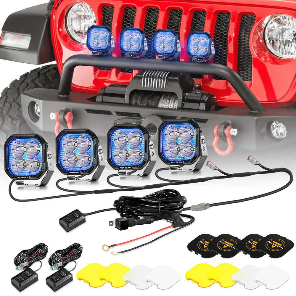Color Play Series 3 Inch 116W RGB LED Pod Lights Off Road Lights With 8 Backlight Options