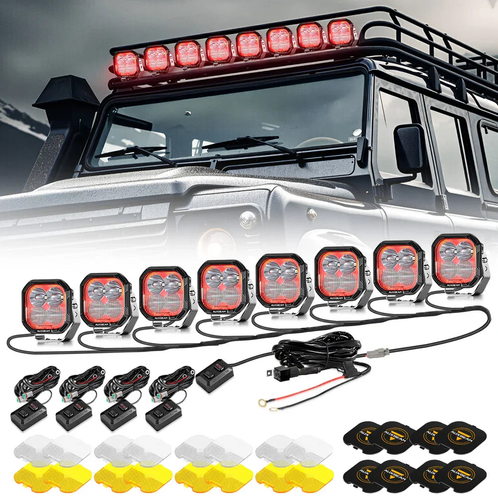 Color Play Series 3 Inch 116W RGB LED Pod Lights Off Road Lights With 8 Backlight Options