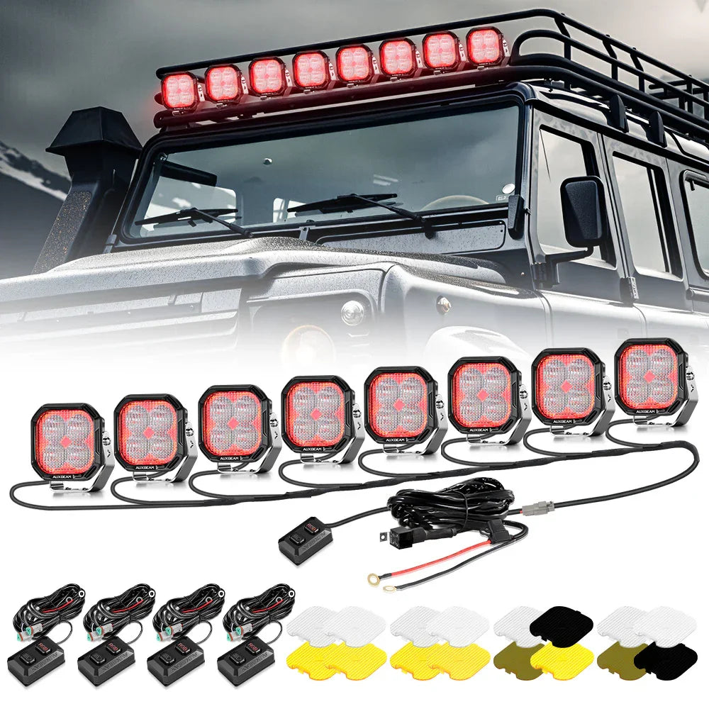 Color Play Series 3 Inch 116W RGB LED Pod Lights Off Road Lights With 8 Backlight Options