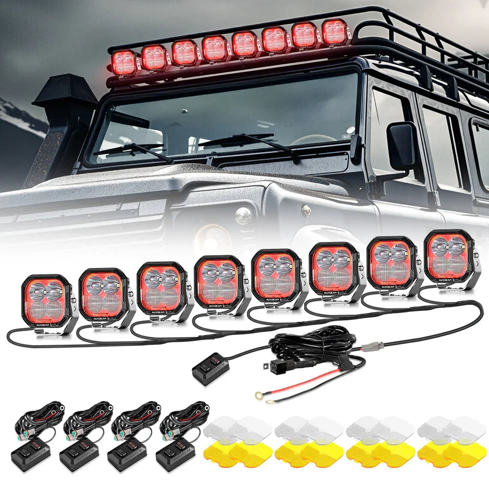 Color Play Series 3 Inch 116W RGB LED Pod Lights Off Road Lights With 8 Backlight Options