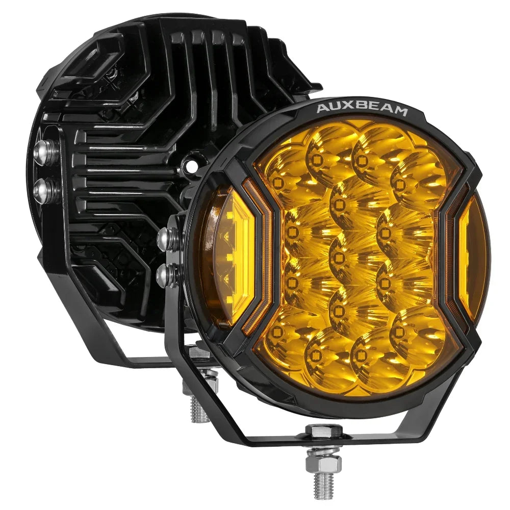 V-ULTRA Series  3/5/7/9 Inch LED Side Shooter Amber/White Pod Lights with Amber DRL