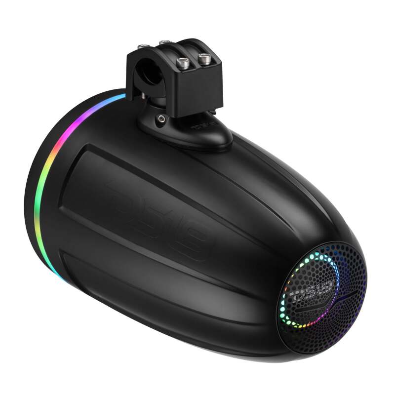 DS18 8in NXL-iQ Marine Tower Speaker with Digital LEDs Neodymium Magnet 1in Driver 350W 4Ohm Black