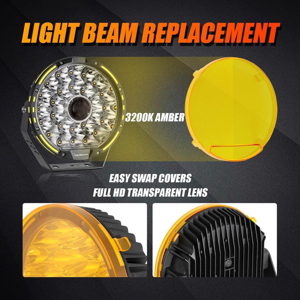 (2pcs/set) 9 INCH 270W 37776LM 360-PRO Series LED Driving Lights+Amber/Black Covers(Optional) for ATV UTV SIDE BY SIDE 4X4