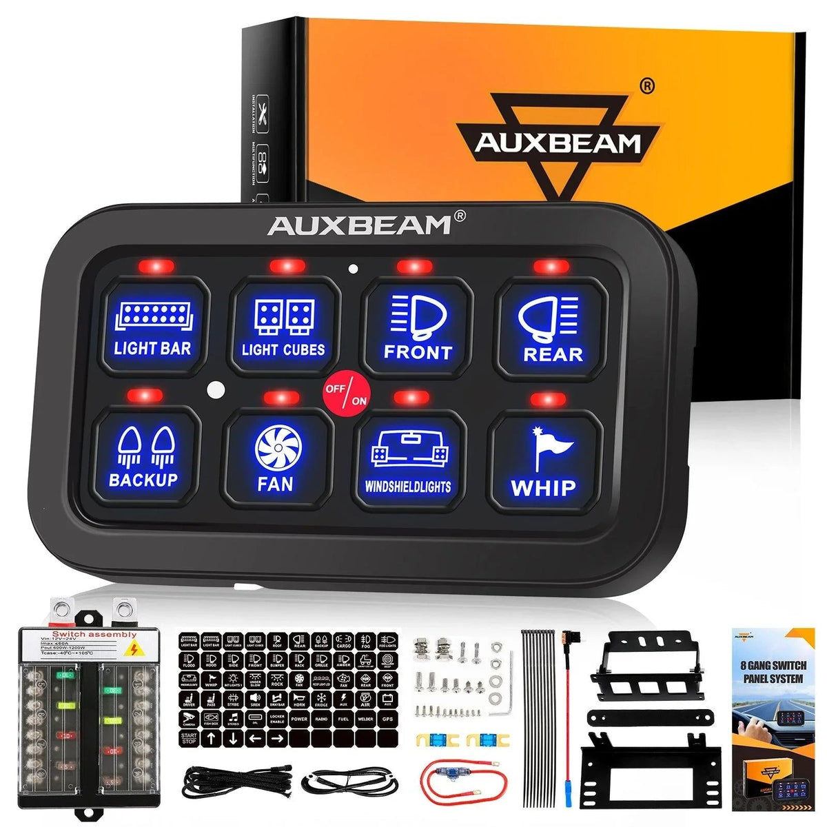 Single Series 6/8 Gang LED Switch Panel,Off Road Light Controller