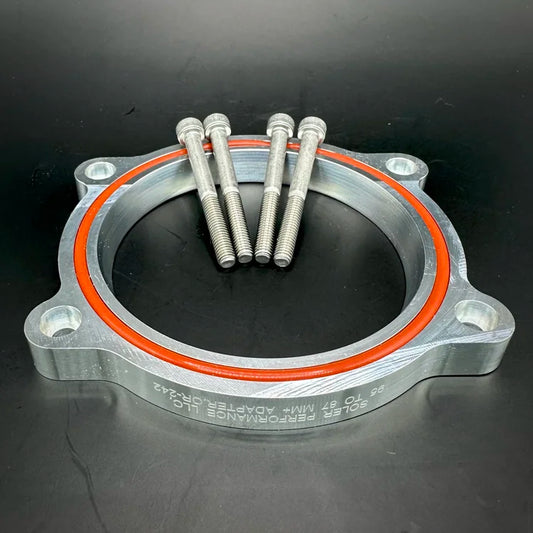 Soler Performance Adapter Kit for GT350 [5.2L] (2015+) & BULLITT / MACH 1 [5.0L] (2019+) 95MM TB to Ford Shelby GT350, Mach 1 & Bullitt Stock Manifold/Aft. Mkt. Supercharger