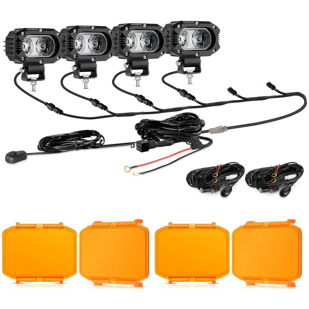 R4 Series | 4 Inch 60W Corrugated Lens 120° Wide Beam LED Pods Lights