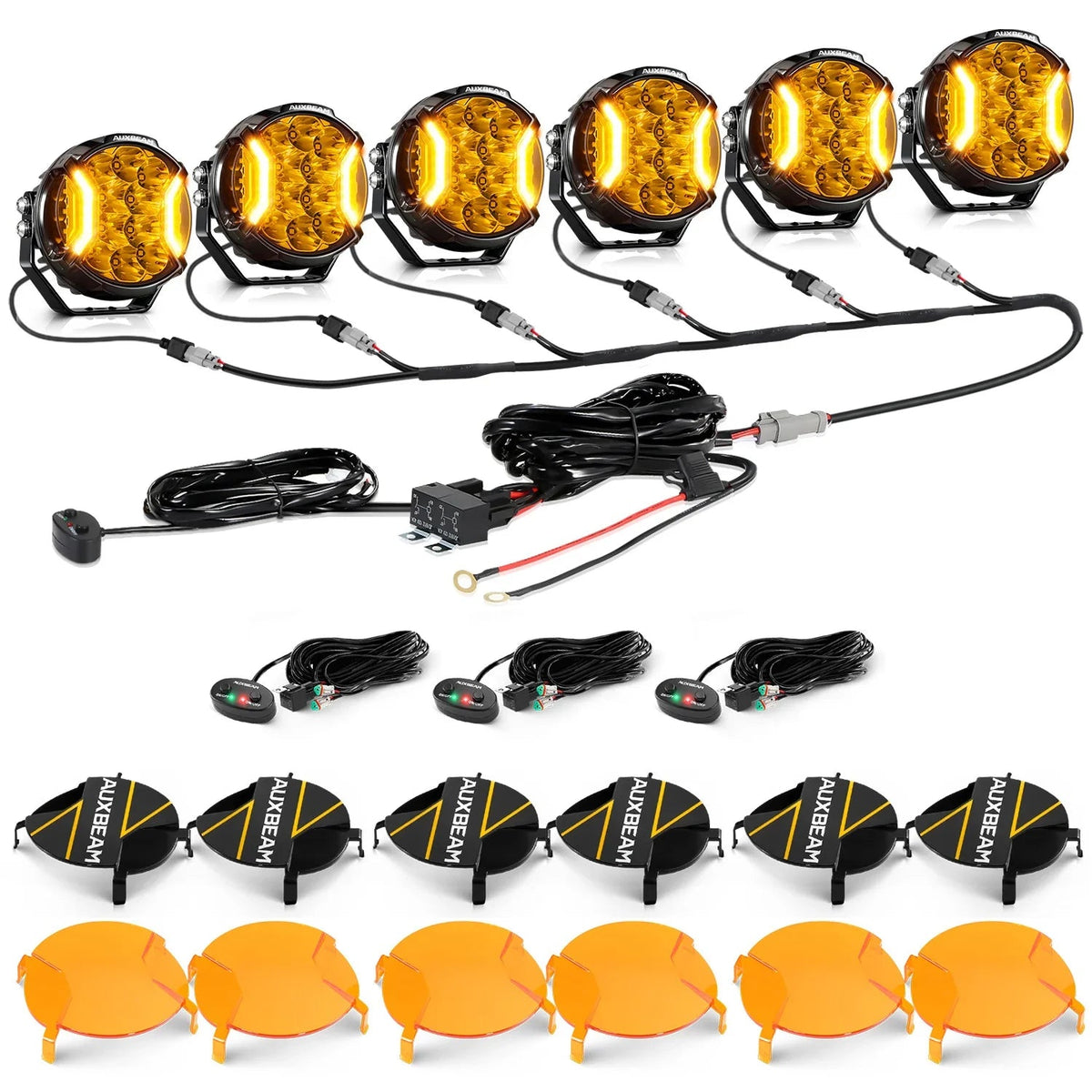 V-ULTRA Series | 5 Inch 172W LED Side Shooter Amber Pod Lights with Amber DRL