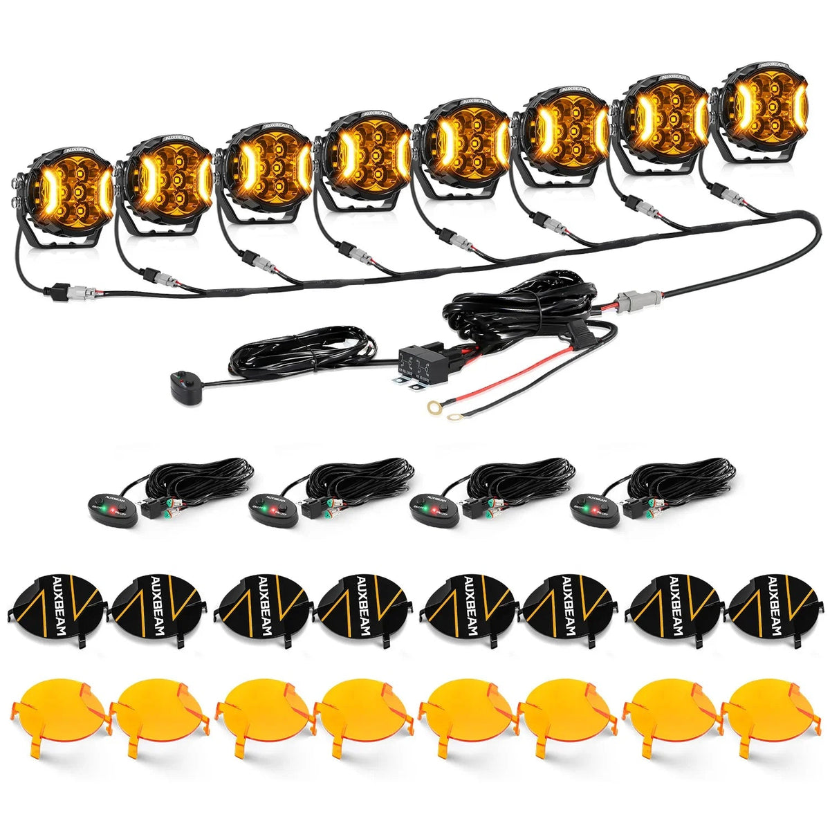 V-ULTRA Series | 3 Inch 108W LED Side Shooter Amber Pod Lights with Amber DRL
