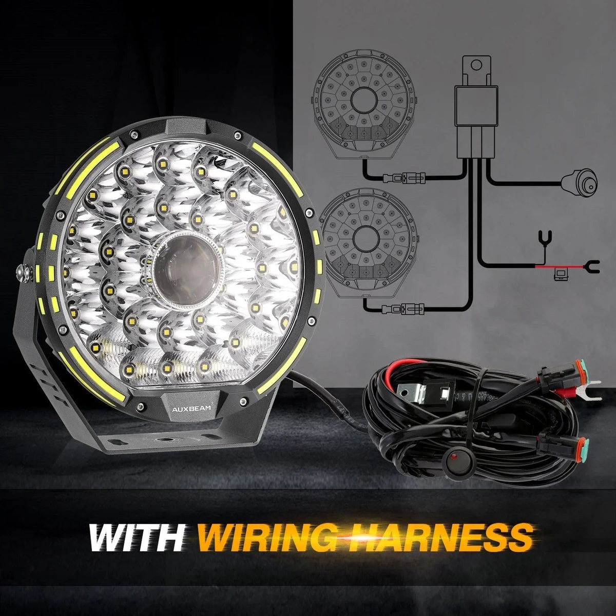 (2pcs/set) 9 INCH 270W 37776LM 360-PRO Series LED Driving Lights+Amber/Black Covers(Optional) for ATV UTV SIDE BY SIDE 4X4