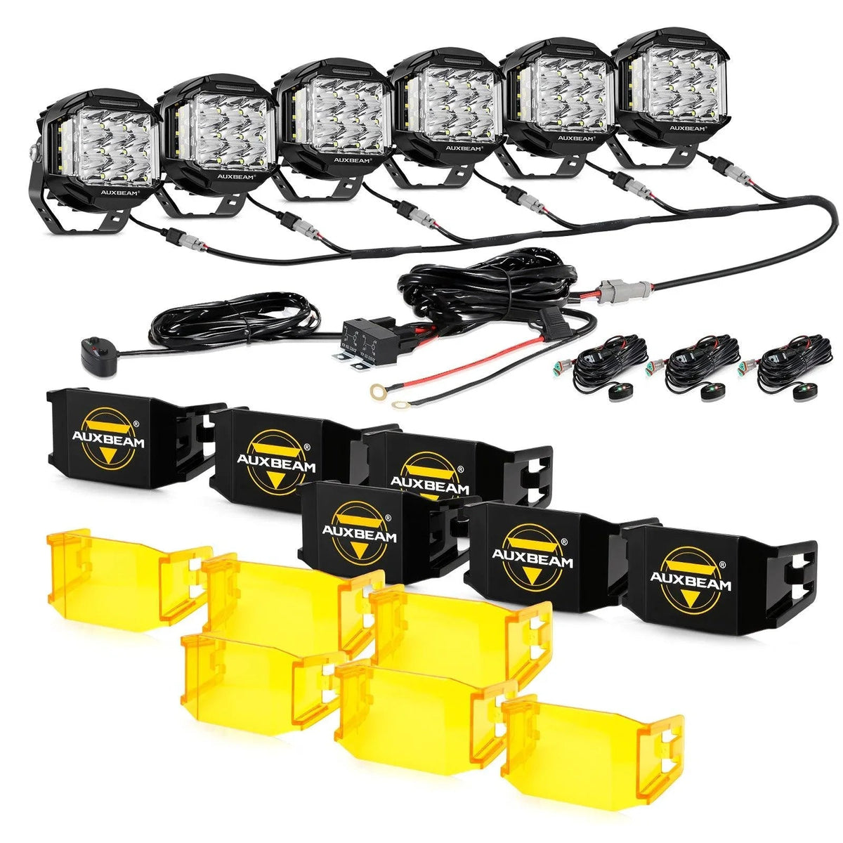 V-MAX Series | 5 Inch 168W 16440LM Spot Beam Side Shooter LED Round Pod Lights with Amber DRL