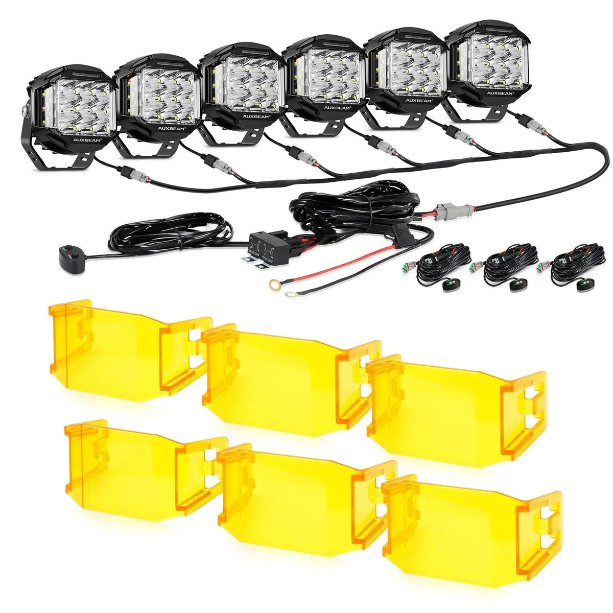 V-MAX Series 4/5/7 Inch Spot Beam Side Shooter LED Pod Lights with Amber DRL