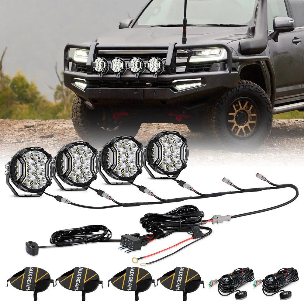 V-ULTRA Series  3/5/7/9 Inch LED Side Shooter Amber/White Pod Lights with Amber DRL