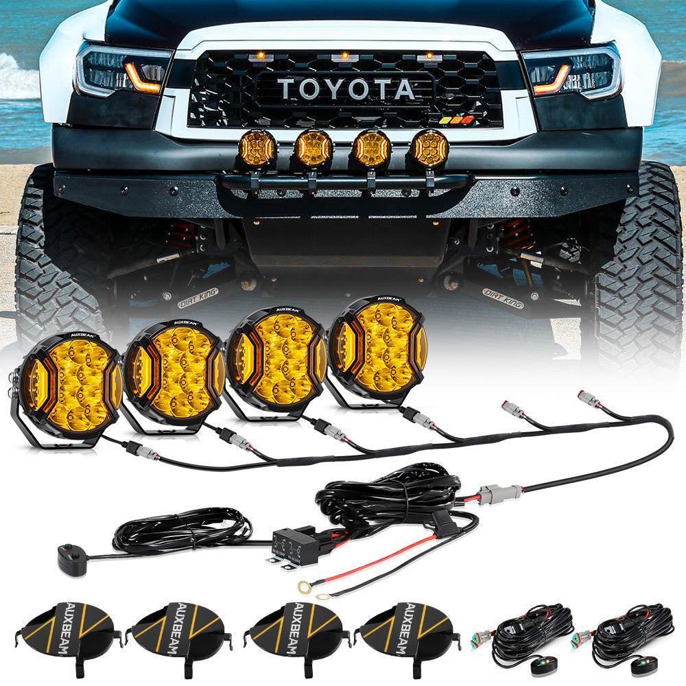 V-ULTRA Series  3/5/7/9 Inch LED Side Shooter Amber/White Pod Lights with Amber DRL