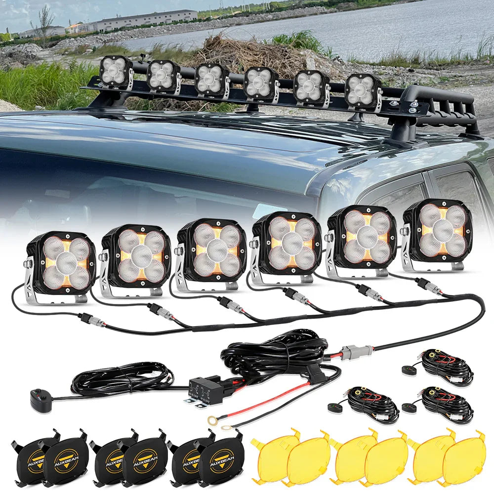 XP-ULTRA Series 4.5 Inch LED Pod Lights Off Road Lights with Amber DRL