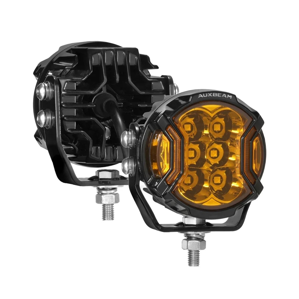 V-ULTRA Series  3/5/7/9 Inch LED Side Shooter Amber/White Pod Lights with Amber DRL