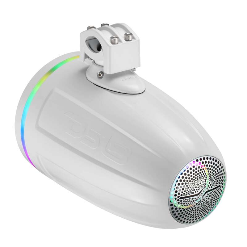 DS18 8in NXL-iQ Marine Tower Speaker with Digital LEDs Neodymium Magnet 1in Driver 350W 4Ohm White