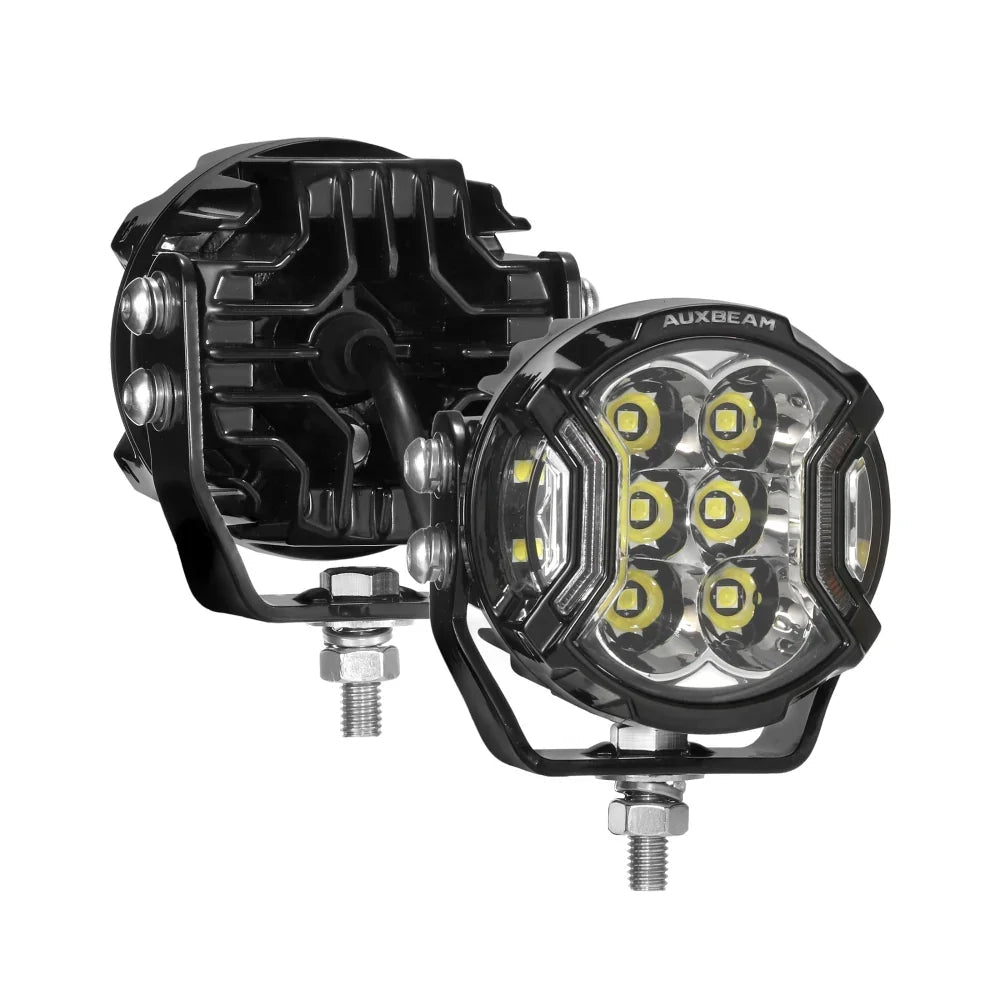 V-ULTRA Series  3/5/7/9 Inch LED Side Shooter Amber/White Pod Lights with Amber DRL